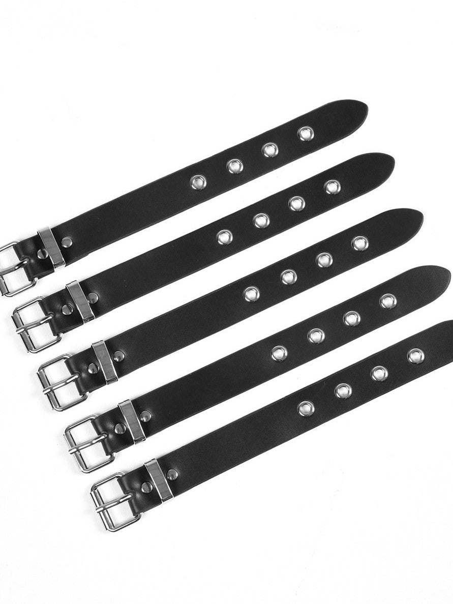 YUBABY Black Dark Punk Hardcore Metal Buckle Wide Belt Style Women's Rings