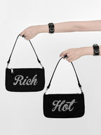 YUBABY Black Double Row Adjustable Buckle Punk Women's Leather Alloy Bracelets