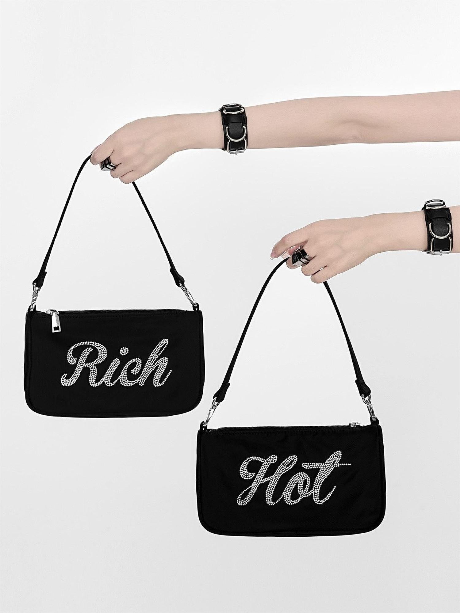 YUBABY Black Double Row Adjustable Buckle Punk Women's Leather Alloy Bracelets