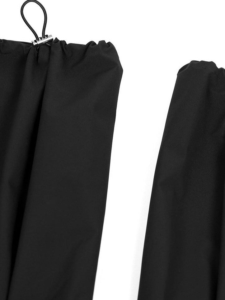 YUBABY Black Flared Drawstring Slouchy Tactical Women's Comfort Fabric Leg Warmers