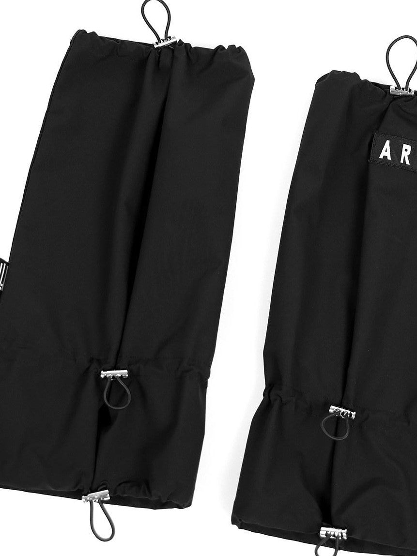 YUBABY Black Flared Drawstring Slouchy Tactical Women's Comfort Fabric Leg Warmers