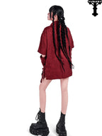 YUBABY Black Jacquard Punk Uv Mid Length Fingerless Women's Polyester Gloves & Mittens