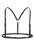 YUBABY Black Punk Metal Buckle Suspender Pin Buckle Women's Pu Soft Multi Wrap Belts