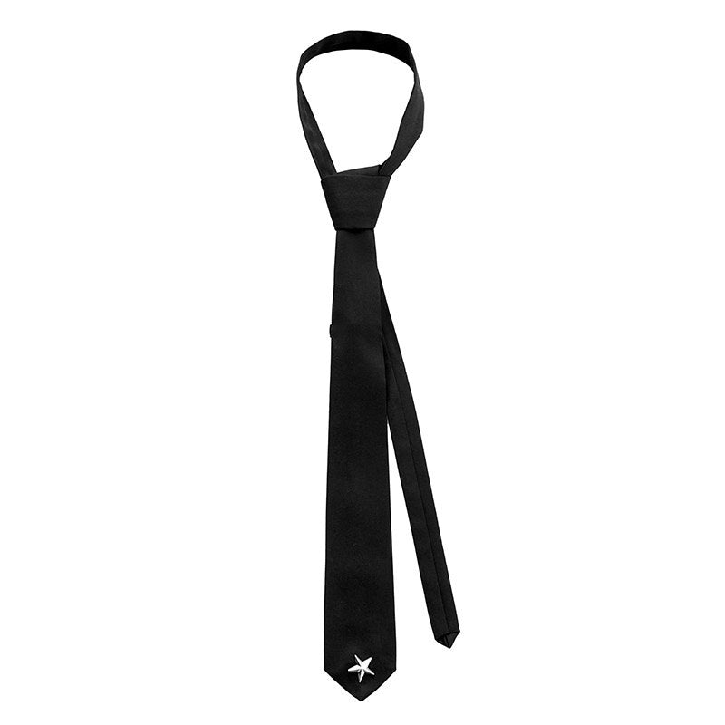 YUBABY_Black_Star_Studded_Rivet_Punk_Gothic_Academy_Women's_Neckties_659561685502_MISSTT