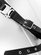YUBABY Black Techwear Metal Buckle Punk Double Headed Women's Pu Belts