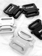YUBABY Black Techwear Metal Buckle Punk Double Headed Women's Pu Belts