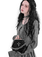 YUBABY Crocodile Geometric Clasp Chain Double Strap Women's Pu Cross Body Bags