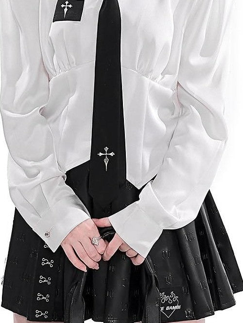 YUBABY Cute Cool Handmade Sanskrit Gothic Cross College Women's Pu Leather Handbags