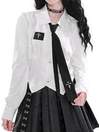 YUBABY Cute Cool Handmade Sanskrit Gothic Cross College Women's Pu Leather Handbags