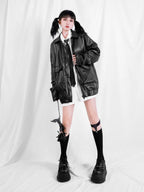 YUBABY Dark Gothic Midcalf Leg Garter Women's Velvet Athletic Socks