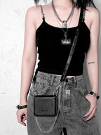 YUBABY Dark Gothic Punk Studded Rivet Metal Women's Pu Leather Bracelets
