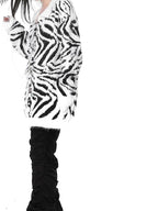 YUBABY Fuchsia Zebra Print Batwing Women's Mohair Mid Length Cardigans