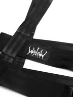 YUBABY Glossy Black Punk Techwear Automatic Buckle Multi Wrap Women's Belts