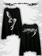 YUBABY Gothic Armor Gauntlet Cross Chain Print Women's Long Sleeve T-shirts