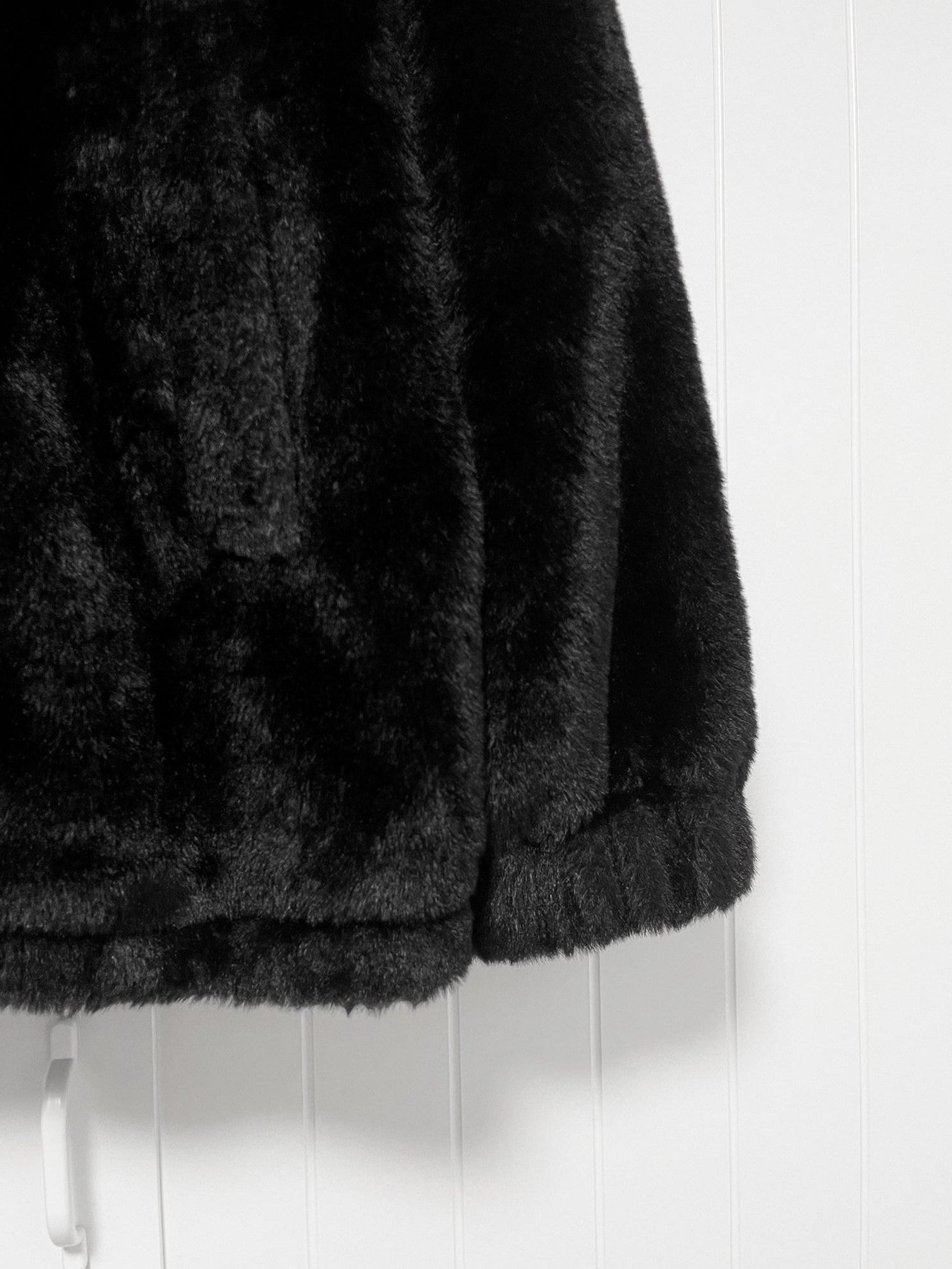 YUBABY Gothic Cross Studded Zipper Stand Collar Loose Women's Faux Mink Wool Coats