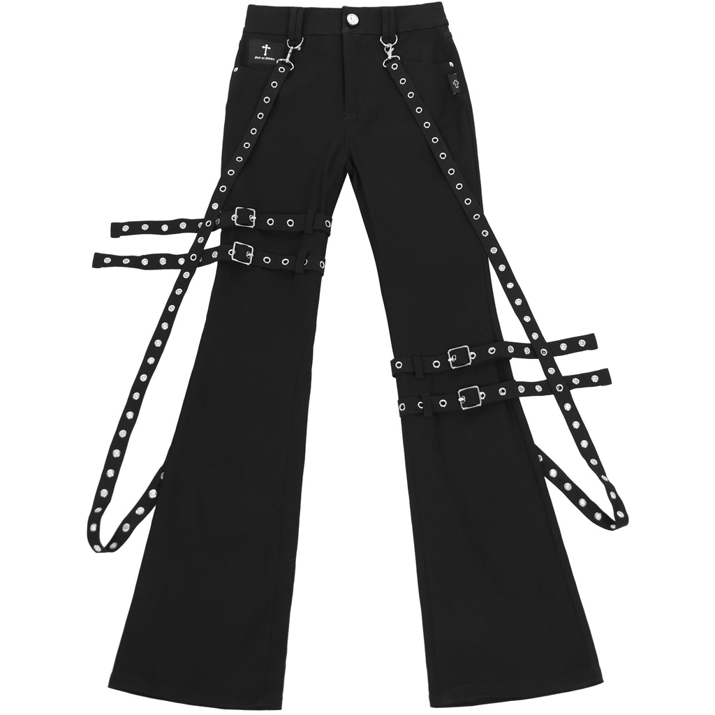 YUBABY_Gothic_Detachable_Tie_Flared_High_Stretch_Pockets_Women's_Polyester_Skinny_Pants_928846517332_MISSTT
