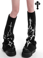 YUBABY Gothic Floral Anime Stacked Women's Faux Alpaca Fleece Leg Warmers