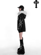 YUBABY Gothic Floral Anime Stacked Women's Faux Alpaca Fleece Leg Warmers