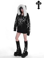 YUBABY Gothic Floral Anime Stacked Women's Faux Alpaca Fleece Leg Warmers