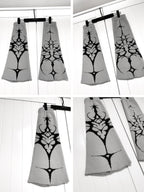 YUBABY Gothic Floral Anime Stacked Women's Faux Alpaca Fleece Leg Warmers