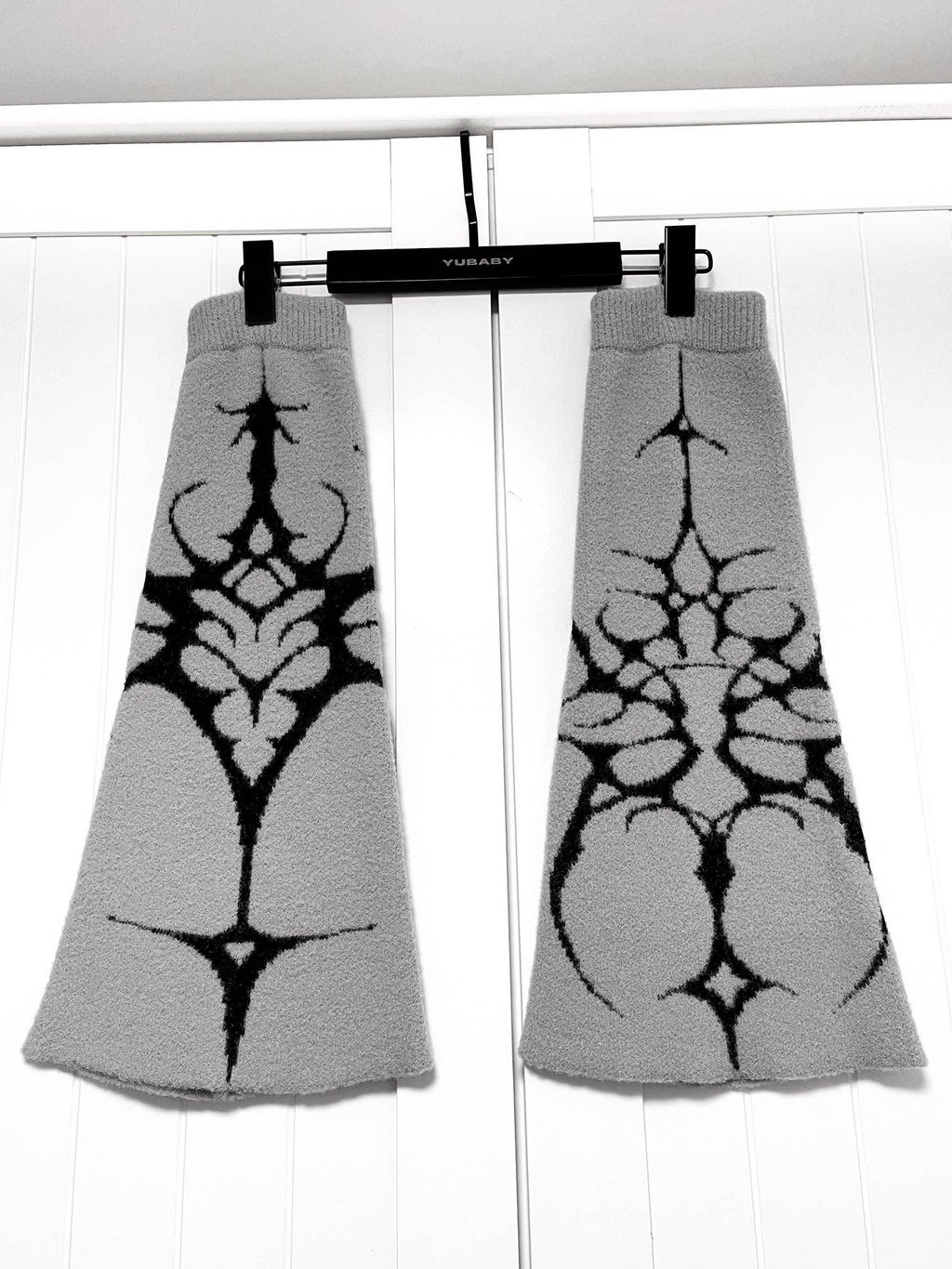YUBABY Gothic Floral Anime Stacked Women's Faux Alpaca Fleece Leg Warmers