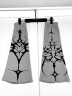 YUBABY Gothic Floral Anime Stacked Women's Faux Alpaca Fleece Leg Warmers