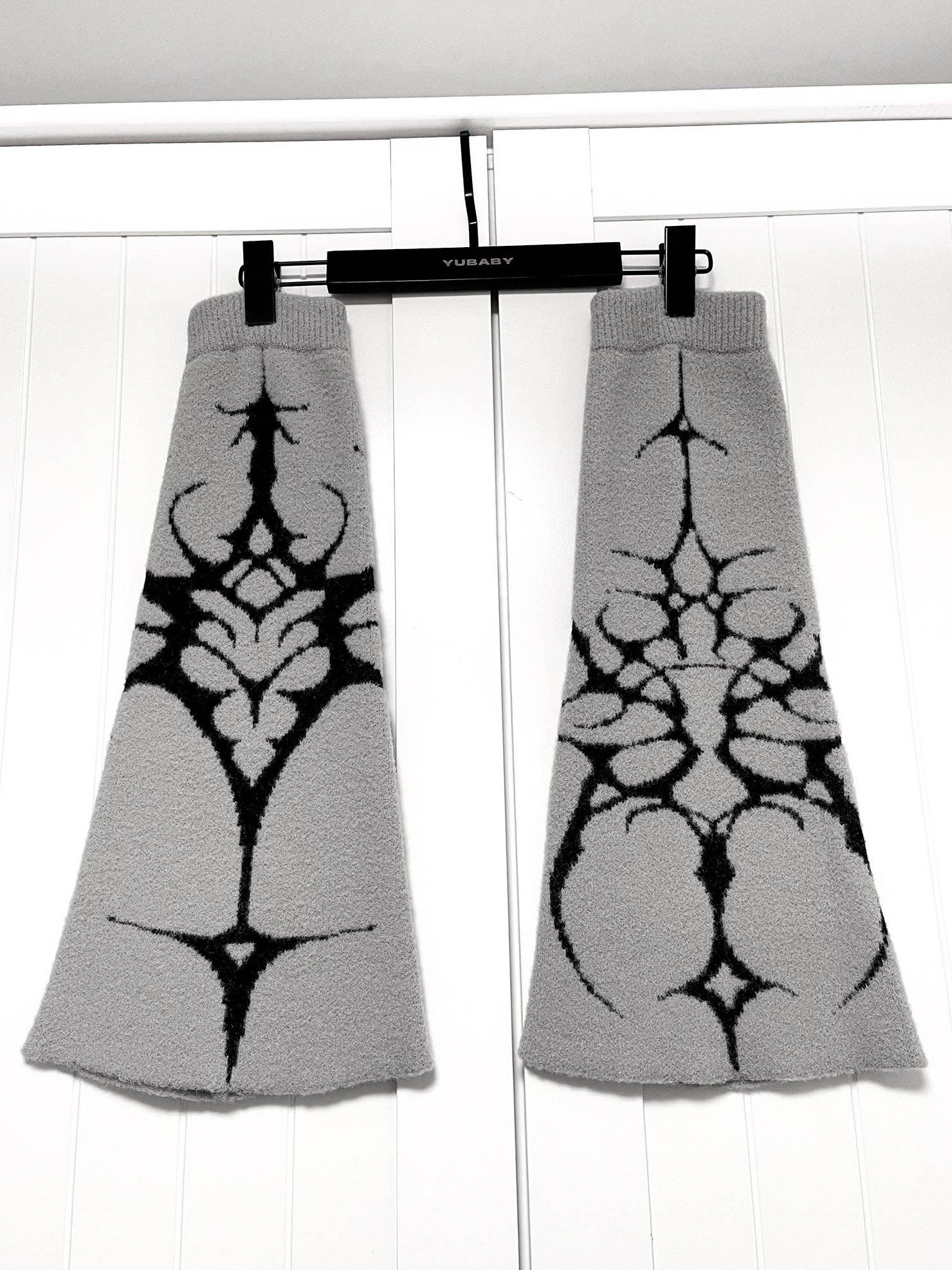 YUBABY Gothic Floral Anime Stacked Women's Faux Alpaca Fleece Leg Warmers