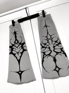 YUBABY Gothic Floral Anime Stacked Women's Faux Alpaca Fleece Leg Warmers
