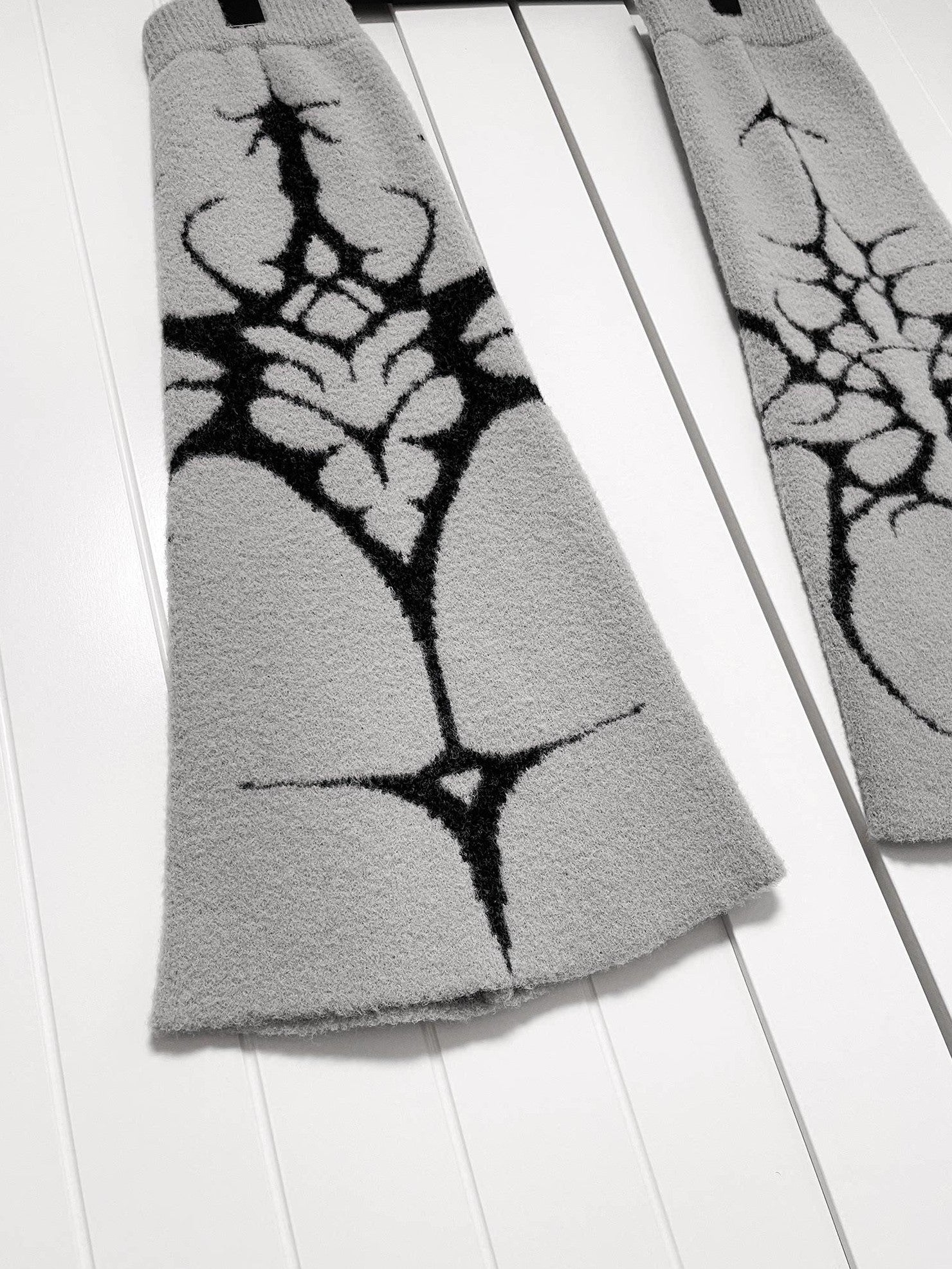 YUBABY Gothic Floral Anime Stacked Women's Faux Alpaca Fleece Leg Warmers