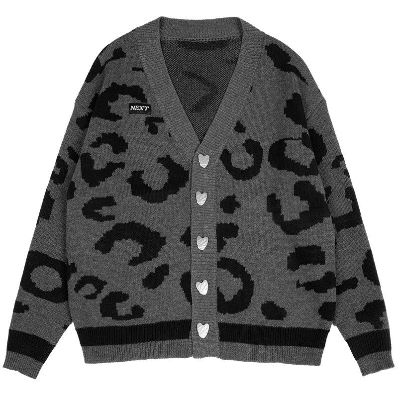 YUBABY_Gray_Leopard_Print_Oversized_Knit_Metal_Punk_Women's_Cotton_Blend_Cardigans_627317975491_MISSTT