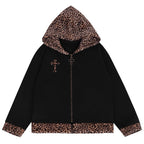 YUBABY_Leopard_Plush_Patchwork_Cross_Embroidery_Zippered_Women's_Micro_Fleece_Hoodies_956376290383_MISSTT
