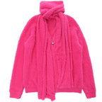 YUBABY_Magenta_Fuzzy_Batwing_V-neck_Oversized_Women's_Mink_Blend_Cardigans_690971083253_MISSTT