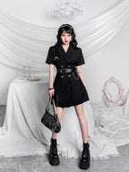 YUBABY Metal Square Buckle Military Detachable Chain Crossbody Two Piece Women's Belts