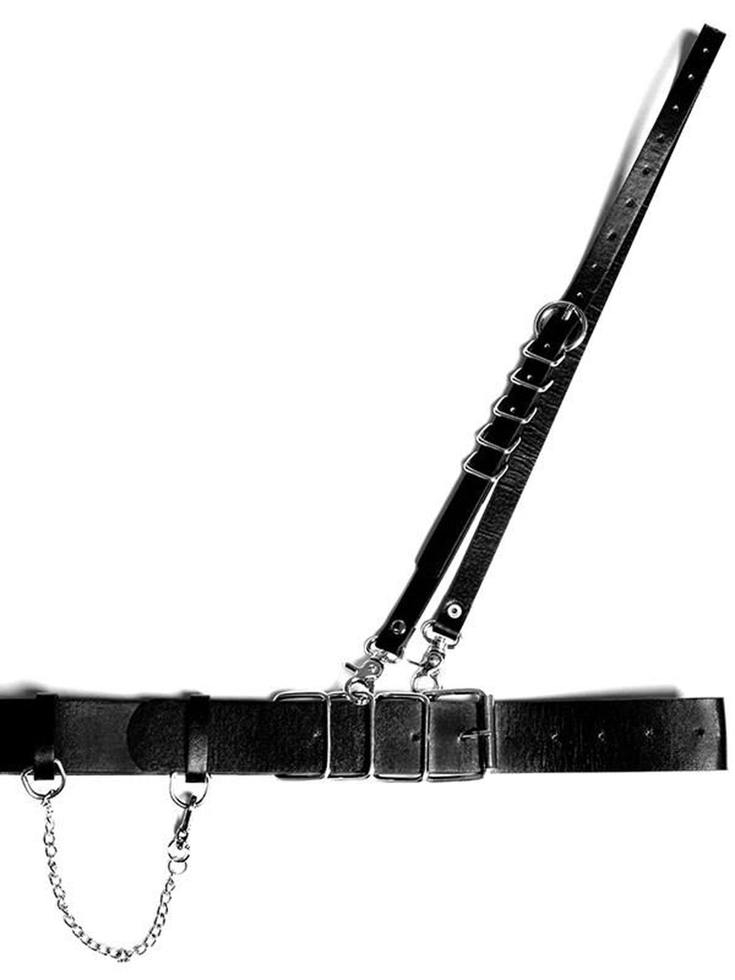 YUBABY Metal Square Buckle Military Detachable Chain Crossbody Two Piece Women's Belts