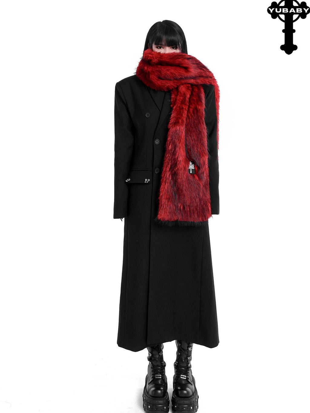 YUBABY Oversized Brushed Ombre Tip Dyed Women's Faux Fur Scarves & Shawls