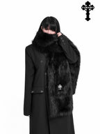 YUBABY Oversized Brushed Ombre Tip Dyed Women's Faux Fur Scarves & Shawls