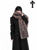 YUBABY Oversized Brushed Ombre Tip Dyed Women's Faux Fur Scarves & Shawls