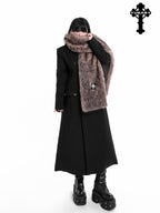 YUBABY Oversized Brushed Ombre Tip Dyed Women's Faux Fur Scarves & Shawls