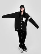 YUBABY Preppy British V-neck Single Button Women's Rabbit Hair Cardigans