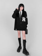 YUBABY Preppy British V-neck Single Button Women's Rabbit Hair Cardigans