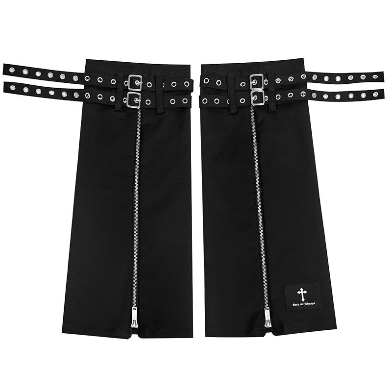 YUBABY_Rebel_Gothic_Zipper_Double_Strap_Flared_Cross_Emblem_Women's_Leg_Warmers_905091938829_MISSTT