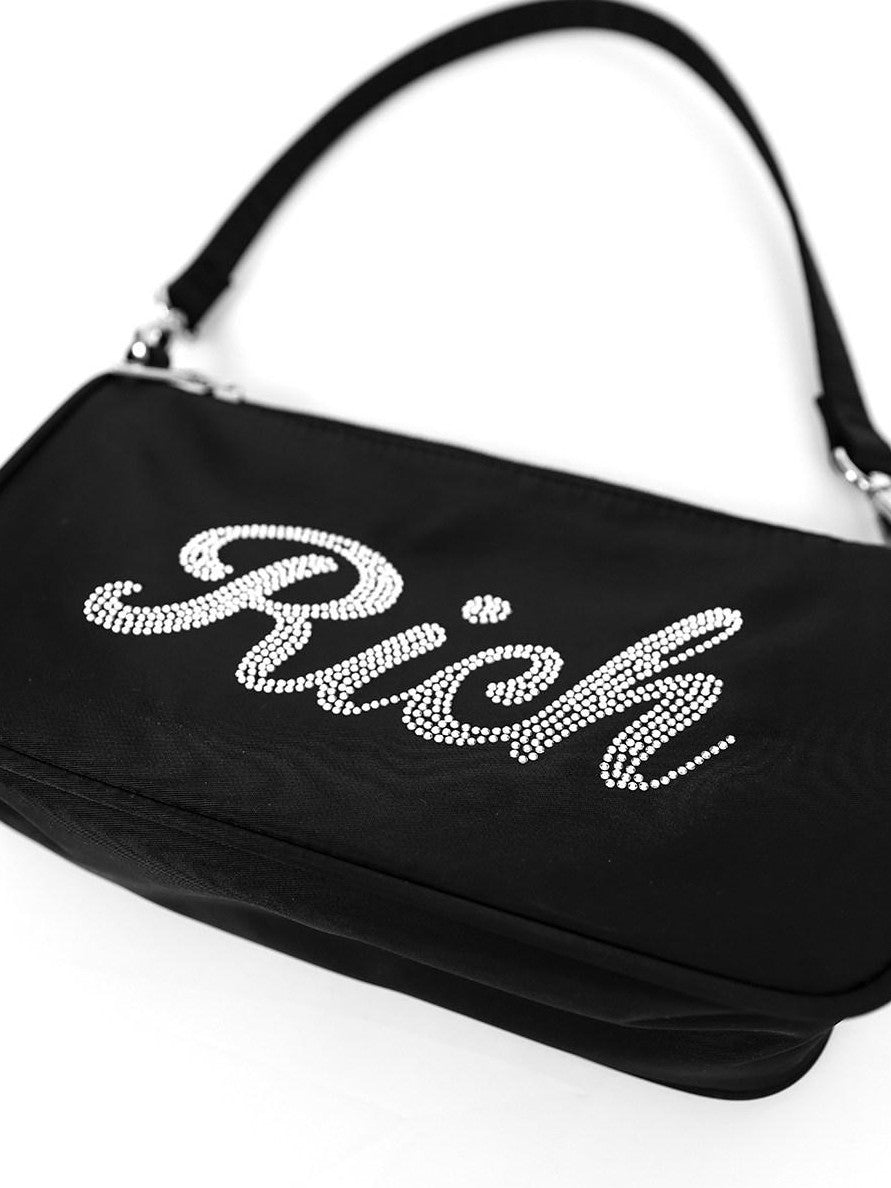 YUBABY Rhinestone Embellished Horizontal Square Women's Nylon Shoulder Bags