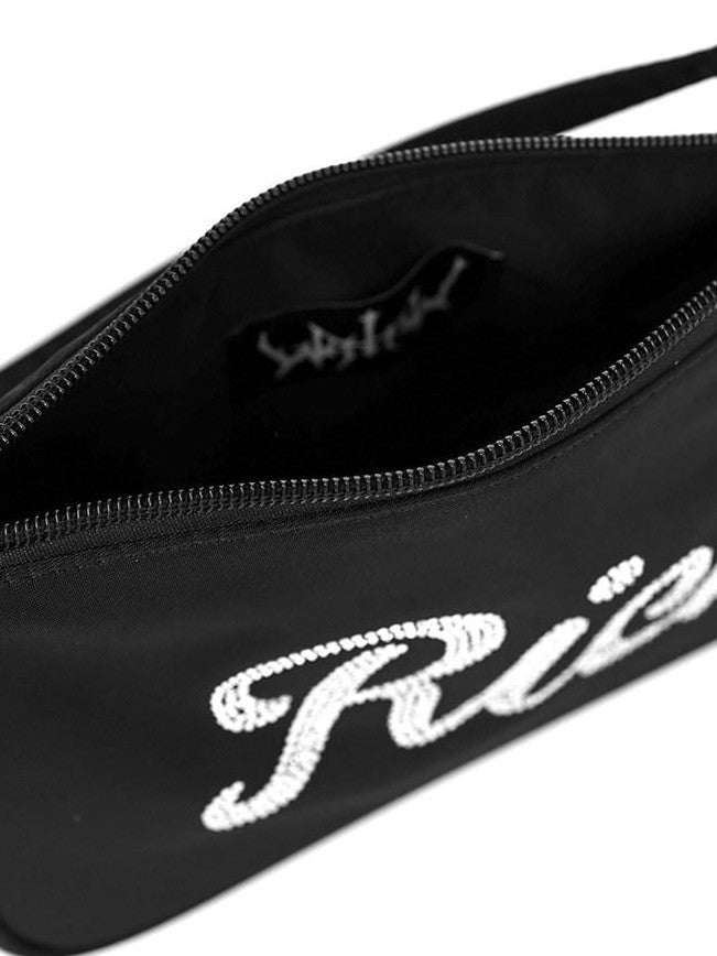 YUBABY Rhinestone Embellished Horizontal Square Women's Nylon Shoulder Bags
