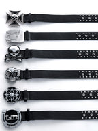 YUBABY Rivet Studded Dark Skull Cross Retro Punk Women's Metal Belts