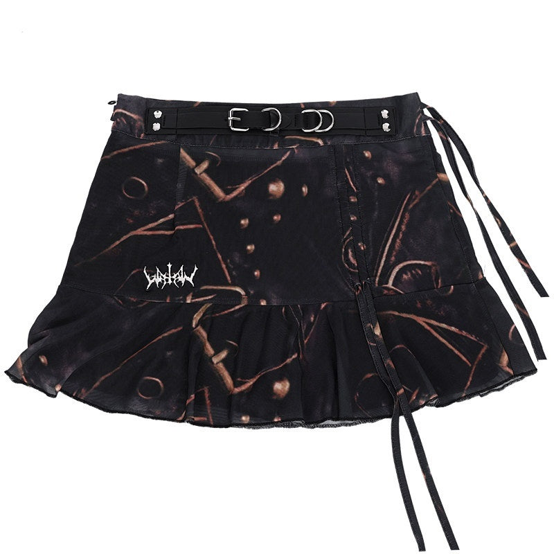 YUBABY_Ruffle_Hem_Punk_Belt_Buckle_High_Waist_Women's_Brocade_Mini_Skirts_704936708024_MISSTT