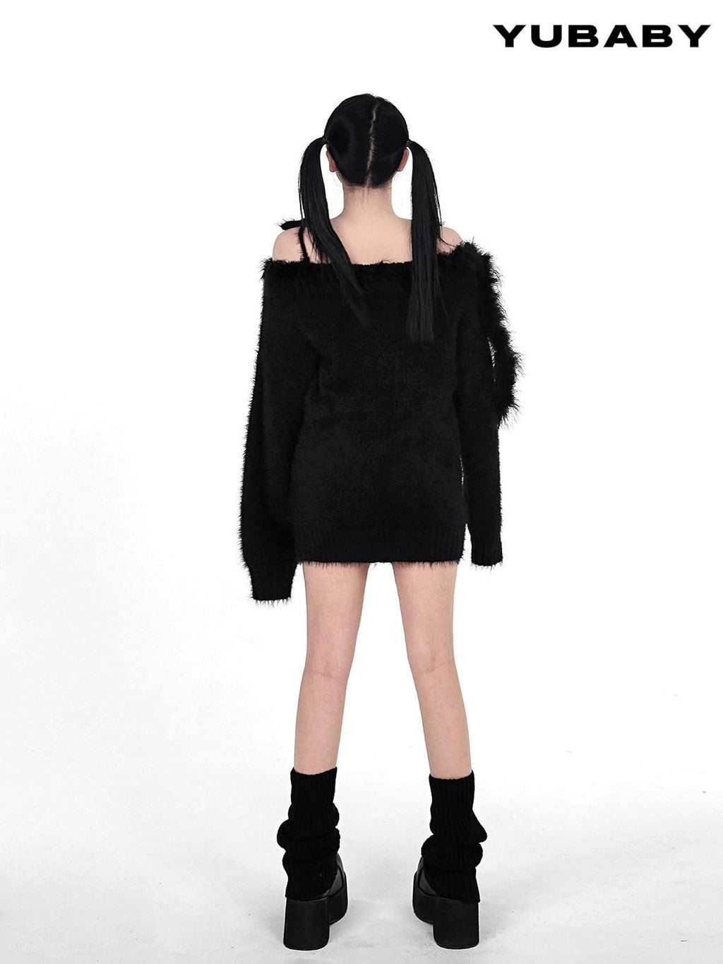 YUBABY Slouchy Solid Knitted Mid Calf Scrunched Women's Polyester Leg Warmers