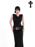 YUBABY Vintage Cross Studded Punched Antique Copper Alloy Women's Pu Belts