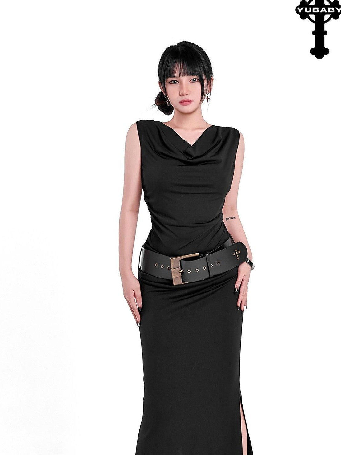 YUBABY Vintage Cross Studded Punched Antique Copper Alloy Women's Pu Belts