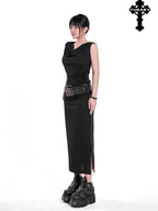 YUBABY Vintage Cross Studded Punched Antique Copper Alloy Women's Pu Belts