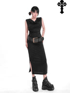 YUBABY Vintage Cross Studded Punched Antique Copper Alloy Women's Pu Belts